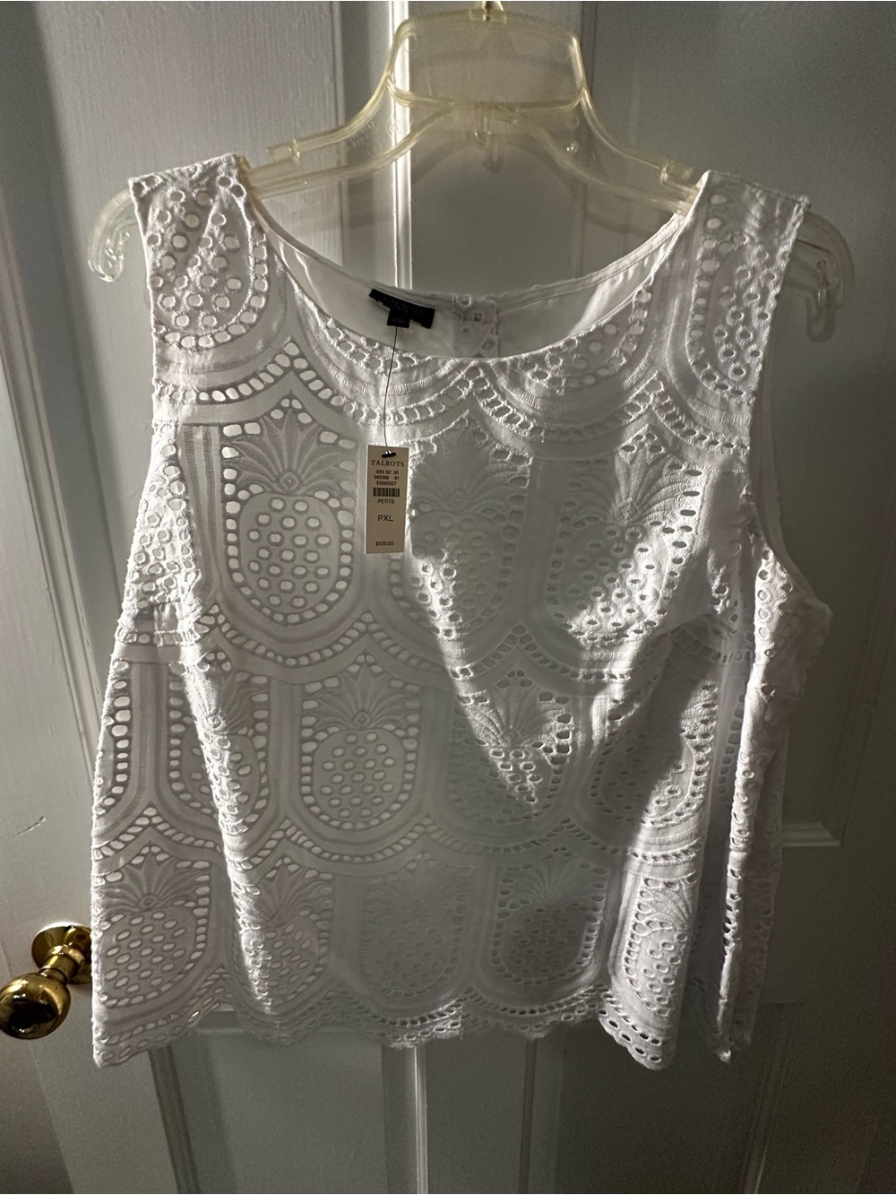 Talbots White Eyelet Sleeveless Camisole